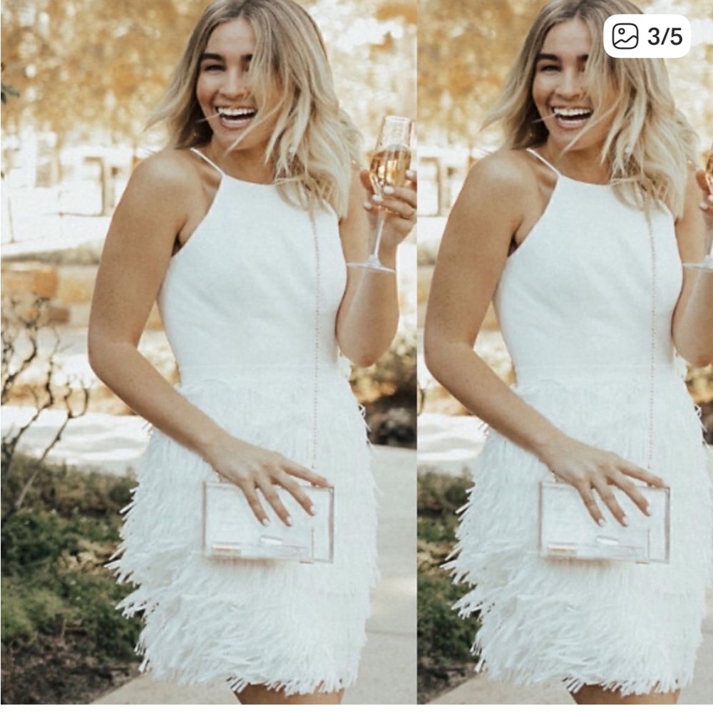 Aidan Mattox White Promenade  Mini Dress